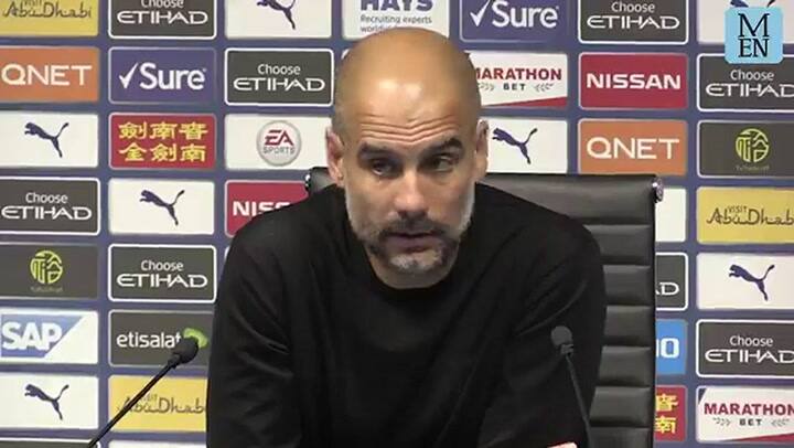 Nuevamente Pep Guardiola enojado con el VAR. Fuente: Twitter