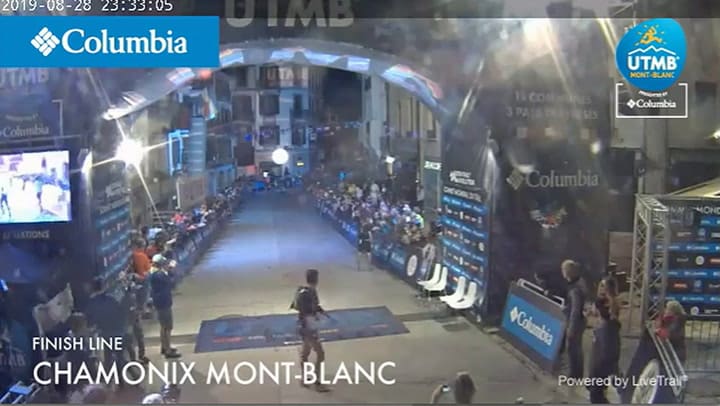 La llegada de Santos Gabriel Rueda en la UTMB