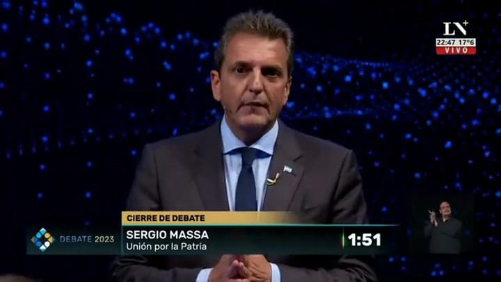 El cierre de Sergio Massa en el último debate presidencial