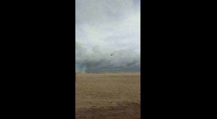 Así combaten el fuego en Villa Gesell