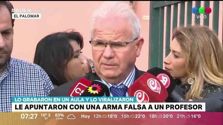 Profesor apuntado con un arma: 'El chico quiso hacerlo como una broma', dicen desde el colegio - Gentileza: Telefé