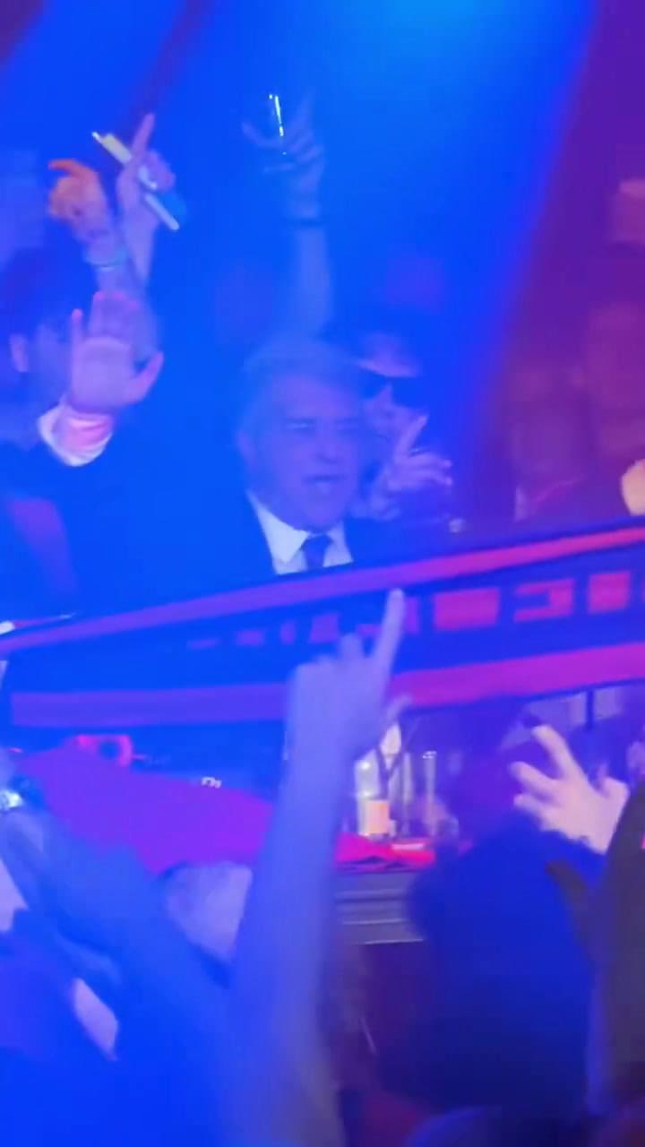 Joan Laporta, presidente del Barcelona, festejó en un boliche