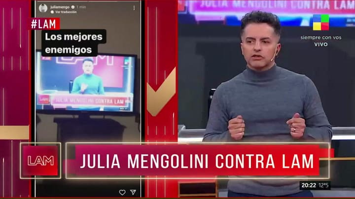 Julia Mengolini se enojó por un móvil de LAM y estalló contra Ángel de Brito