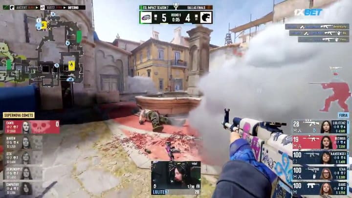 Una de las jugadas destacadas de la final: Lulitenz asiste a su compañera con un boost y elimina a tres rivales seguidos