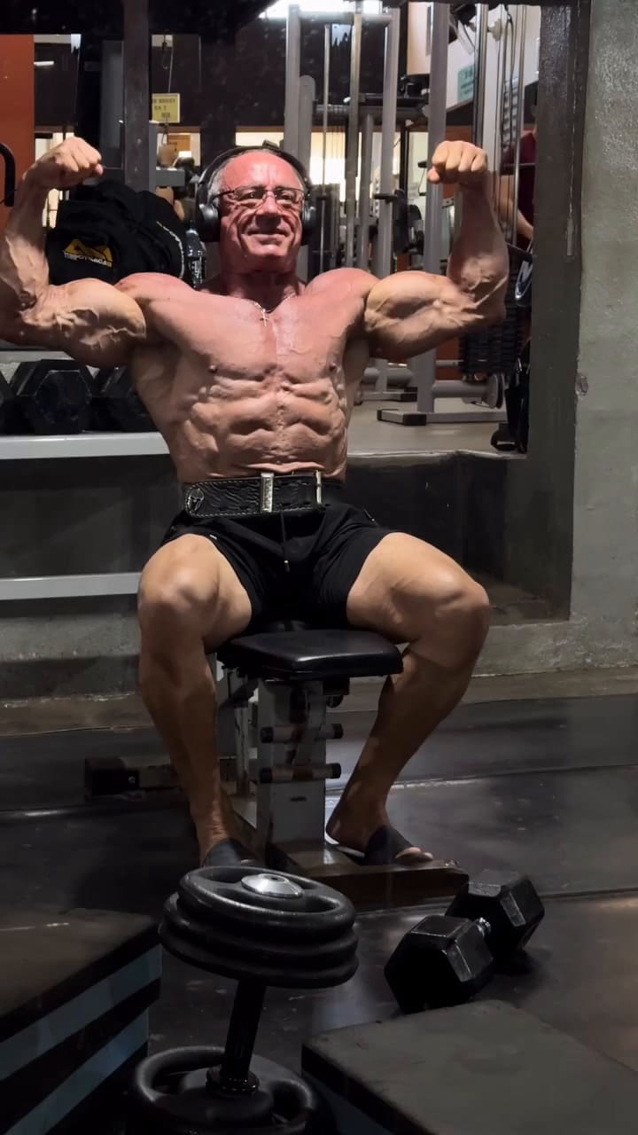 El antes y después del abuelo fisicoculturista