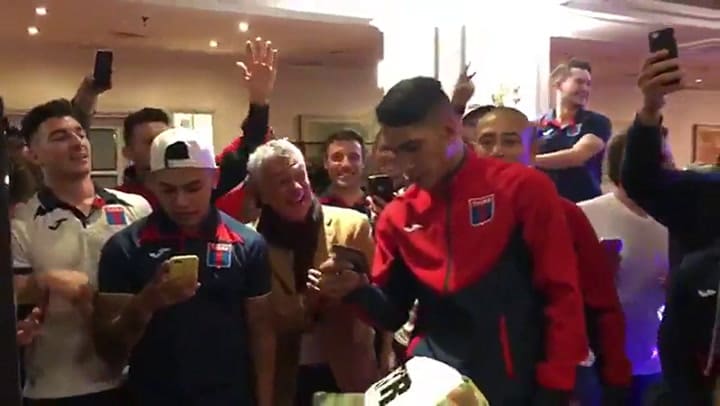 El plantel de Tigre festejó junto a Pablo Lescano - Fuente: Twitter