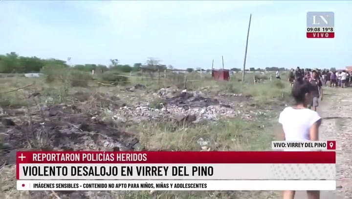 Violento enfrentamiento entre la policía y los vecinos en Virrey del Pino