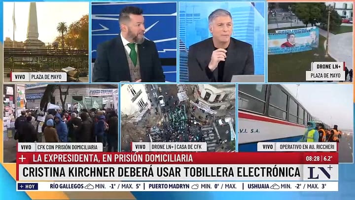 Video: la vigilia de militantes de Cristina Kirchner alrededor de su departamento de Constitucion 3