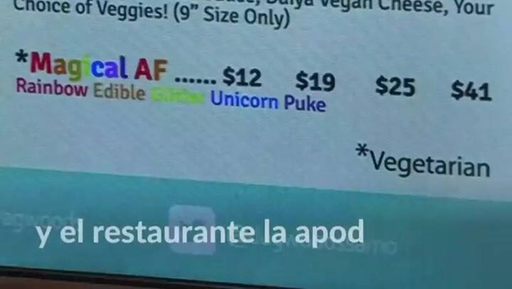 Restaurante de California ofrece pizza arco iris con purpurina - Fuente: Reuters