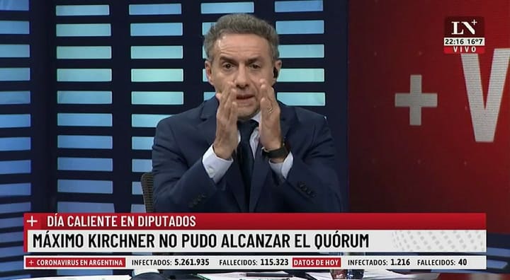 Ricardo López Murphy criticó la “fantasía” detrás de los dichos de Máximo Kirchner