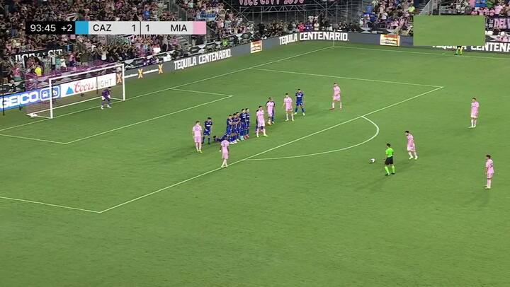 Golazo de tiro libre de Lionel Messi contra el Cruz Azul, para el agónico triunfo de Inter Miami.-