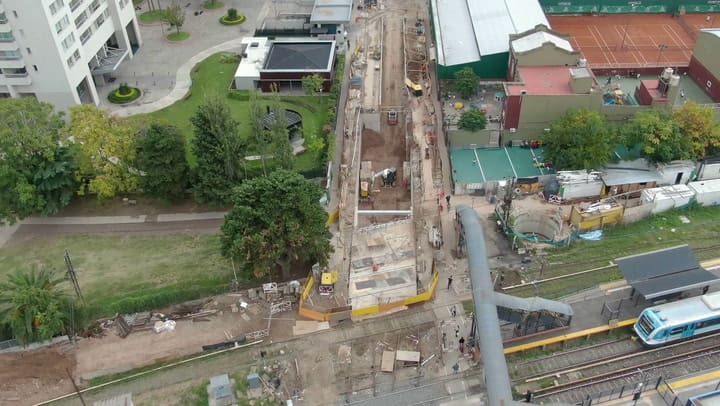 Así es la obra del paso a nivel en la calle Lorca en Caballito