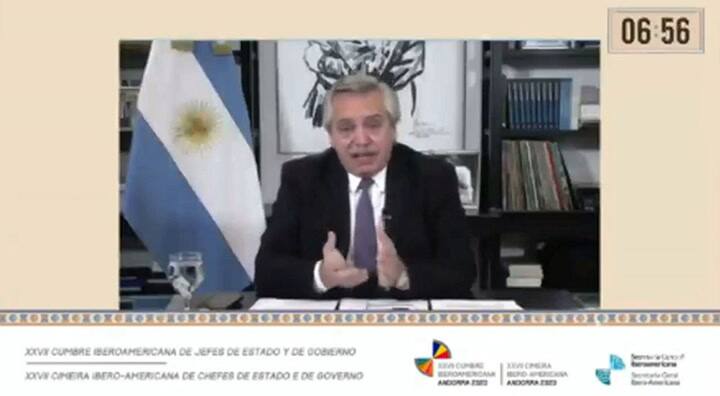 Alberto Fernández debió interrumpir su discurso en la Cumbre de Andorra por problemas de conexión
