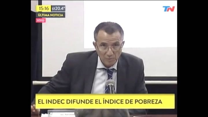 INDEC anuncia el índice de pobreza Fuente TN