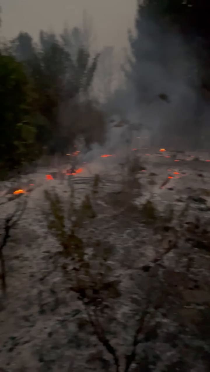Devastación por el fuego en Chubut