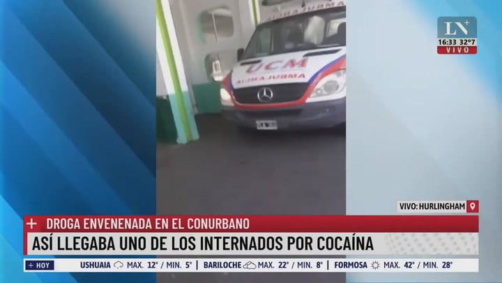 Droga envenenada: así llegaba uno de los internados afectados por al cocaína