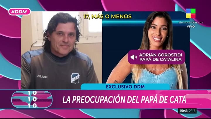 La preocupación del papá de Catalina de “Gran Hermano” por la salud de su hija