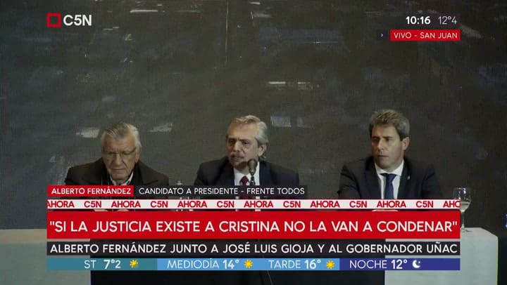 El incómodo tuit sobre los sanjuaninos que debió explicar Alberto Fernández - Fuente: C5N