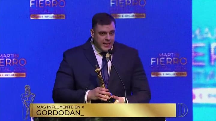 "Gordo Dan" ganó el Martín Fierro Digital a "El más influyente de X"