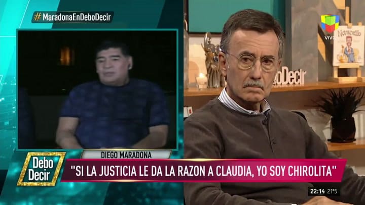 Maradona: 'Si la justicia le da la razón a Claudia, yo soy Chirolita'