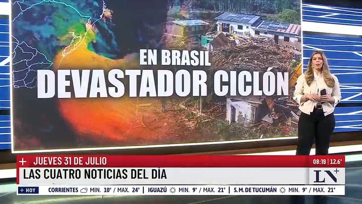 Fuerte ciclon en el sur de Brasil