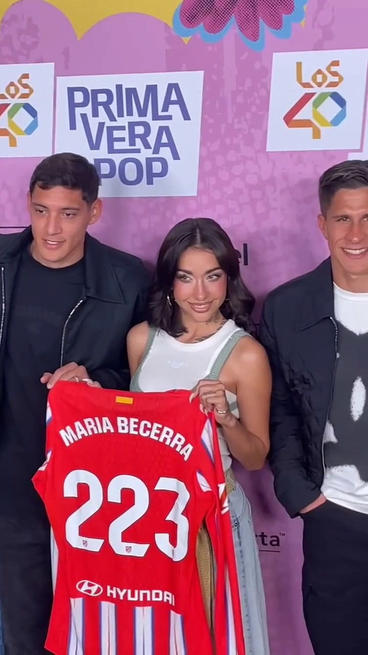 El encuentro de María Becerra con Julián Álvarez, Nahuel Molina y Giuliano Simeone