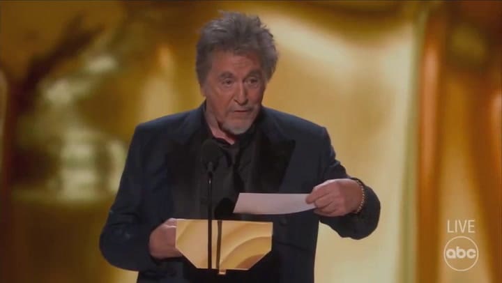 Al Pacino reveló el ganador a Mejor Película en los Oscar 2024