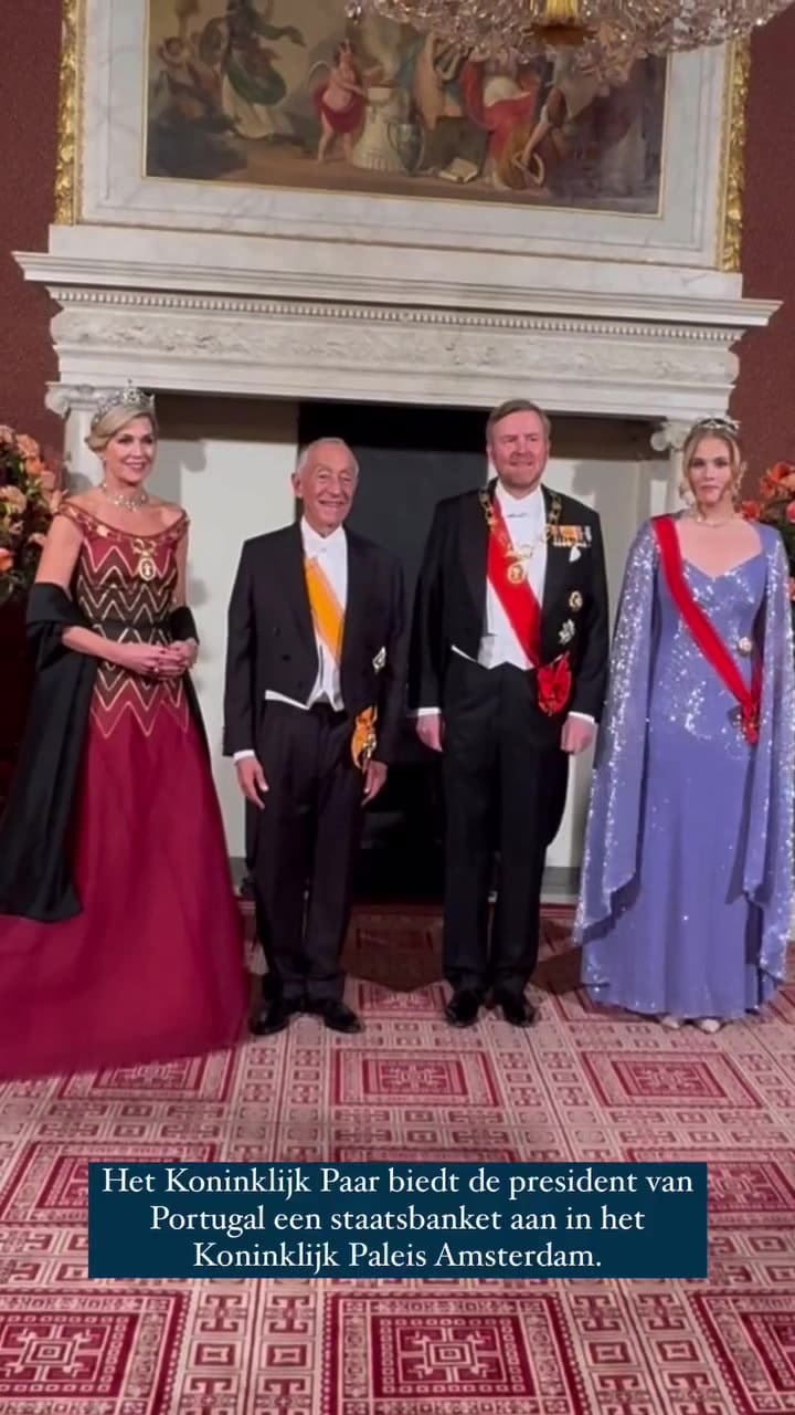 La reina Máxima deslumbró con su look de gala en el Palacio Real