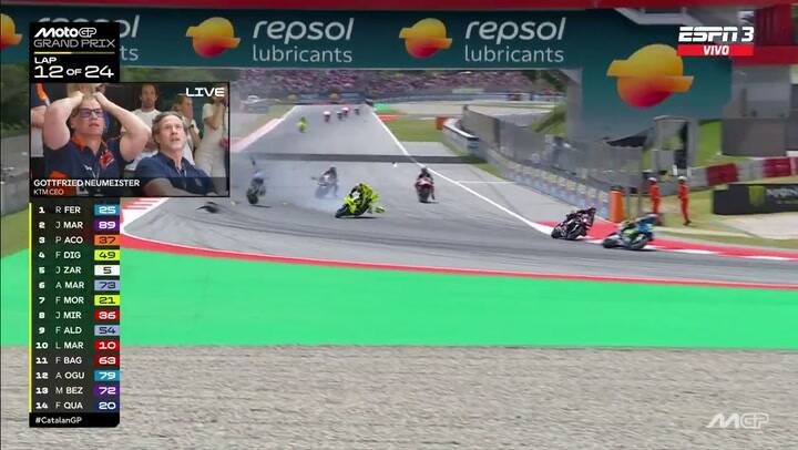 El accidente de Alex Márquez en el MotoGP de Montmeló