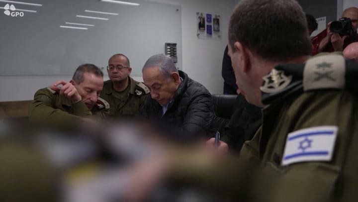 Netanyahu durante el ataque