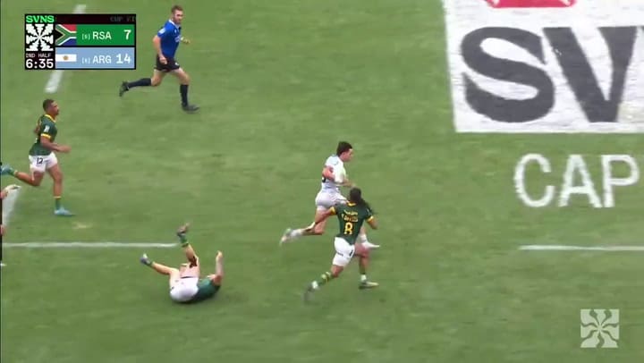 El espectacular try de Moneta ante Sudáfrica