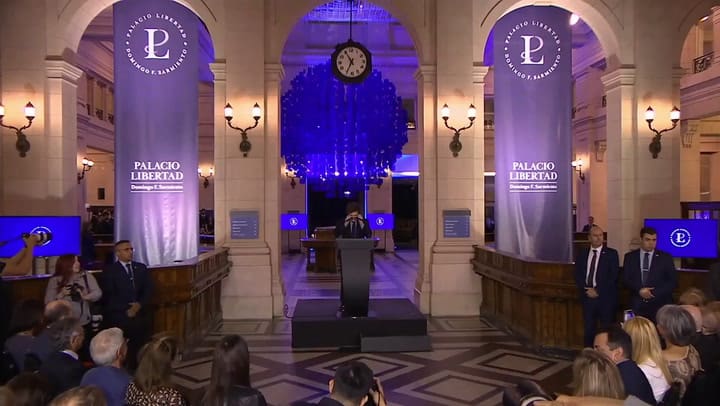 El discurso de Javier Milei en el Palacio Libertad Centro Cultural Domingo Faustino Sarmiento