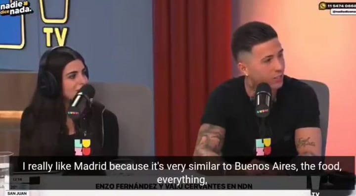 Enzo Fernández: “Si me das a elegir una ciudad de Europa para vivir, me gustaría mucho Madrid"