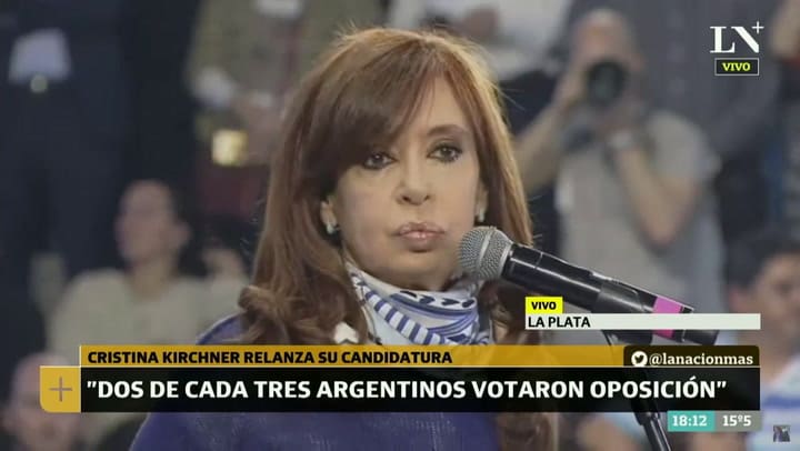 Cristina Kirchner: 'Las elecciones no se empatan, se pierden'