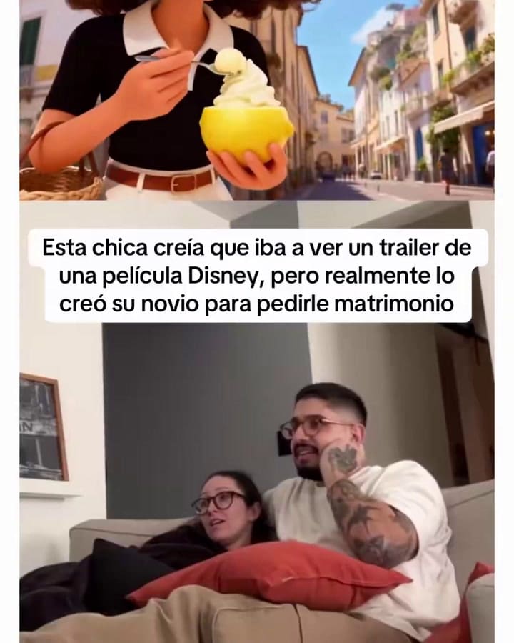 Le pidió casamiento con un tráiler de Disney
