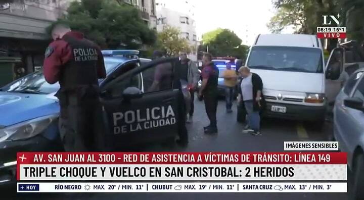 Salimos de joda y pasó esto'. Choque y vuelvo en Av. San Juan.