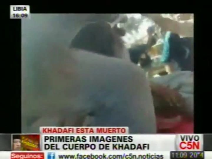 Las primeras imágenes de la muerte de Khadafi (C5N)