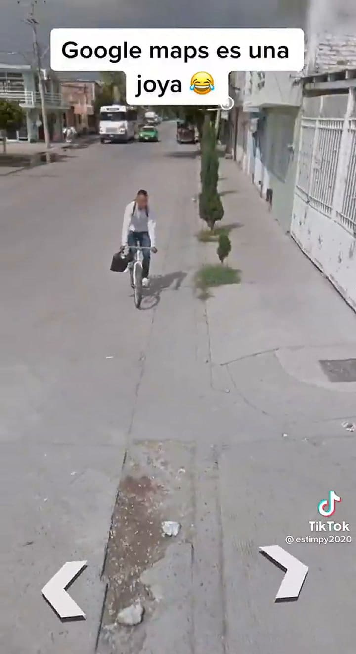 Un choque de bicicletas quedó registrado en Google Street View