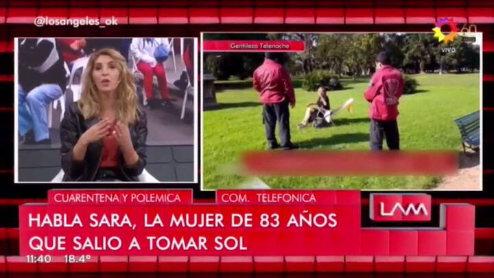 Habla la mujer de 83 años que salió a tomar sol - Fuente: El Trece