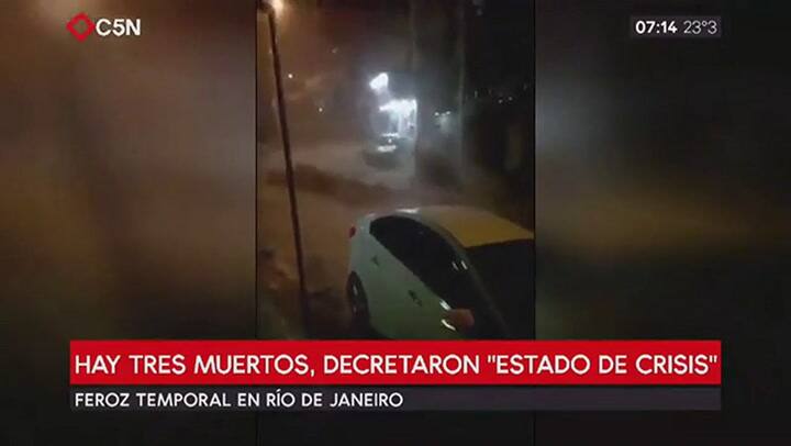 Feroz temporal en Río de Janeiro - Fuente: C5N