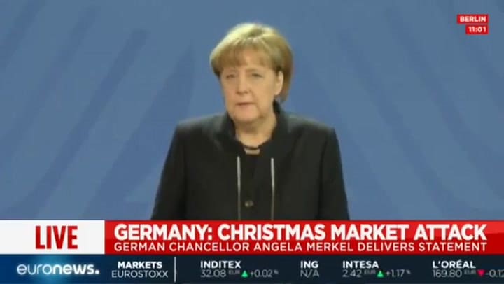 Merkel en Berlín 'No queremos vivir con miedo'