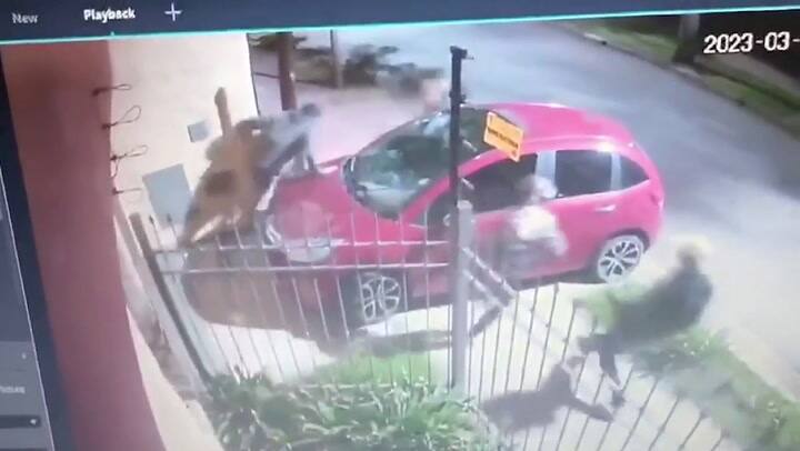 Robo a una mujer al salir de su casa