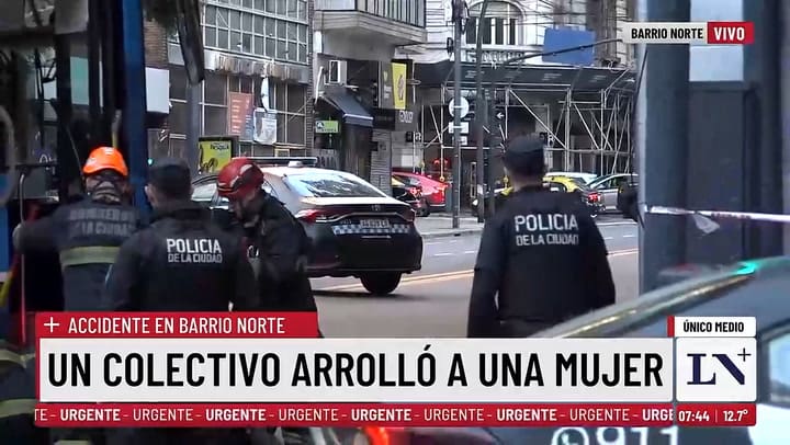 El accidente ocurrió en la esquina de Santa Fe y Anchorena.