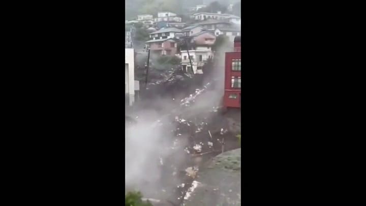 El impactante video del alud en Japón