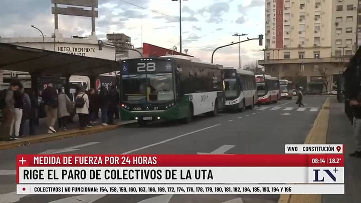 Rige el paro de colectivos de la UTA