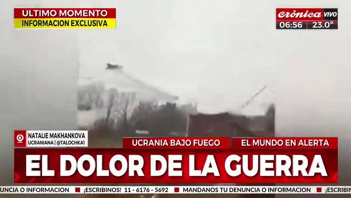 Una joven ucraniana brindaba una entrevista cuando tuvo que refugiarse de los bombardeos