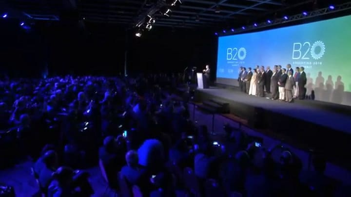 Mauricio Macri participó de la sesión final del trabajo realizado por el B20 - Fuente: Casa Rosada