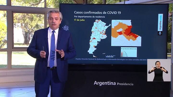 Reto de Alberto Fernández por las filminas: 'Podemos quedarnos parados' - Fuente: Casa Rosada