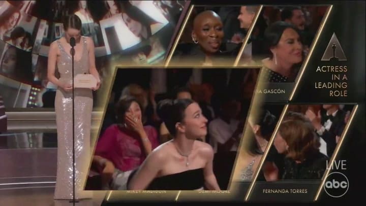 La reacción de Demi Moore al no recibir la estatuilla del Oscar 2025