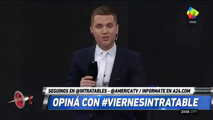 Así fue la despedida de Santiago Del Moro de Intratables - Fuente: América Tv